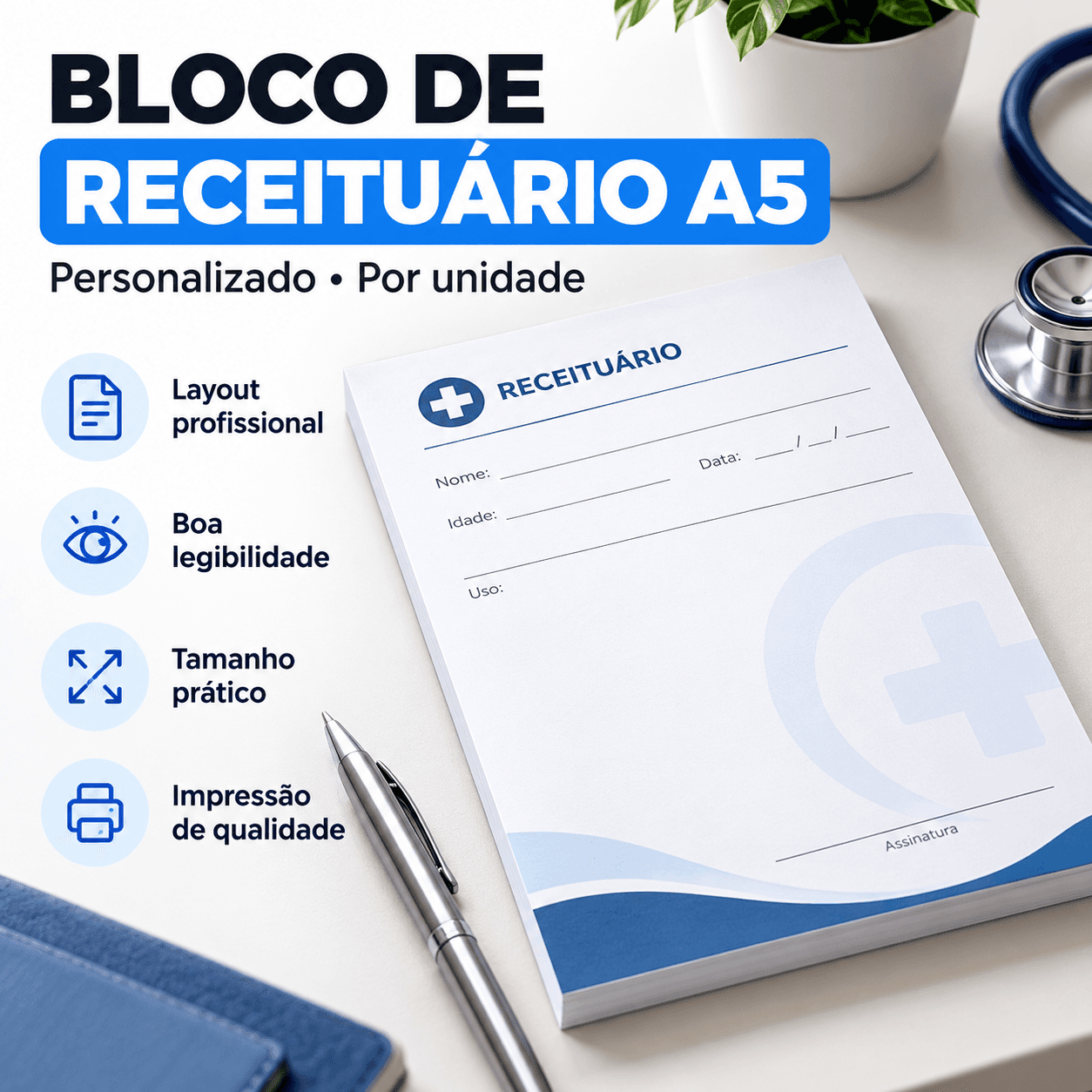Bloco de receituário A5